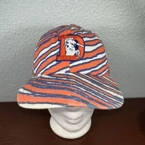 Vintage 80s Rare Denver Broncos NFL Football Zubaz brand Hat Retro